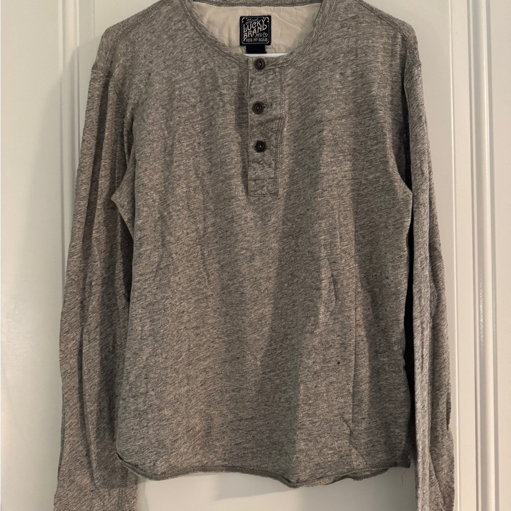 Lucky Brand Gray Henley Shirt